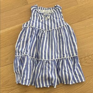 Vineyard Vines Toddler Blue and White Striped Tiered Sundress